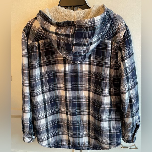 Boston Traders Sherpa Lined Hooded Flannel Shirt Jacket - Picture 4 of 14